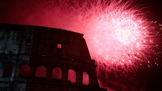 Colosseum Illuminated in Pink to Support Breast Cancer Awareness